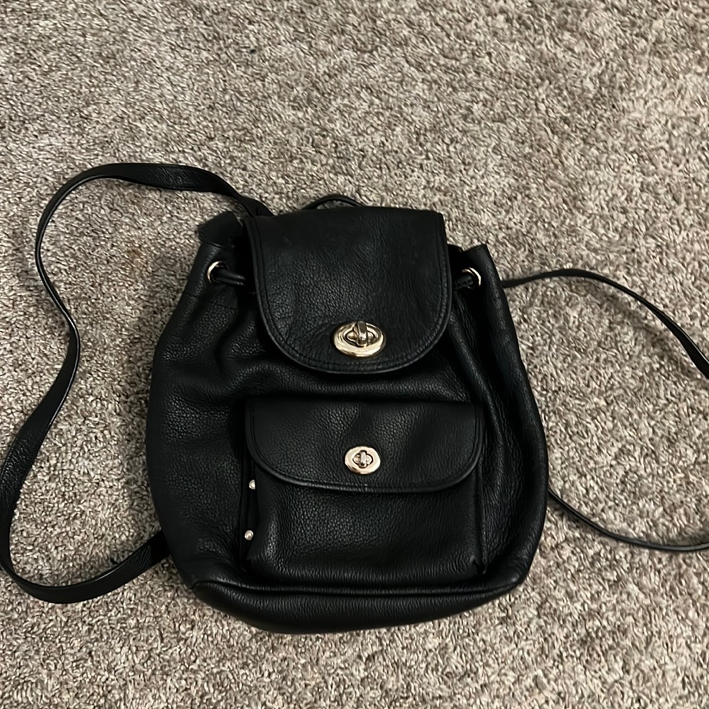Coach Black And Gold Mini Court Backpack